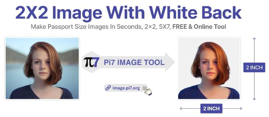 Make 2X2 Image With White Background For Passport Online With Pi7 Image Tool