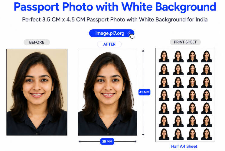 Make passport photos with a white background using the Pi7 Image Tool