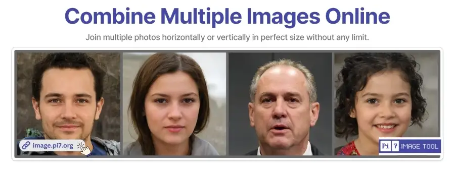 Combine multiple pictures horizontally or vertically with the Pi7 Image Tool