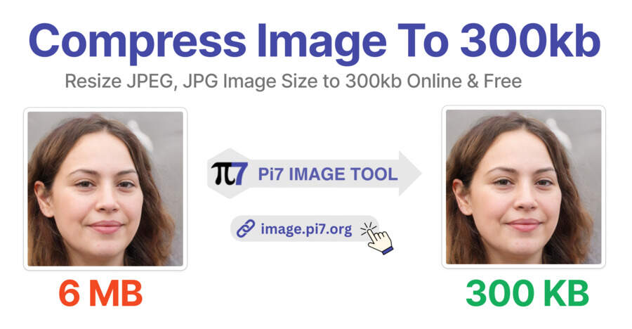 Resize Image Size to 300kb With Pi7 Image Tool
