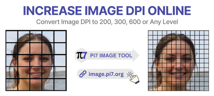 Increase the DPI of an image to the desired level with pi7