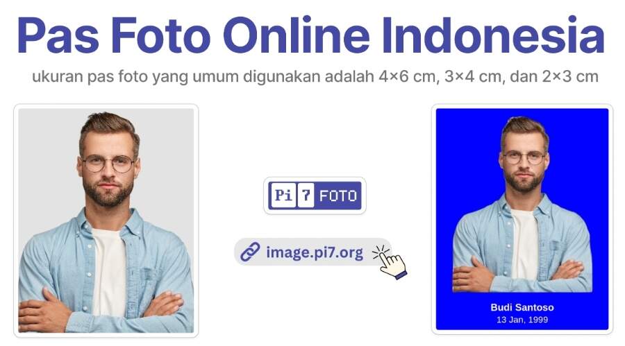 Buat Pas Foto dengan latar dan ukuran biru (4x6, 3x4, 2x3) dengan alat foto pi7