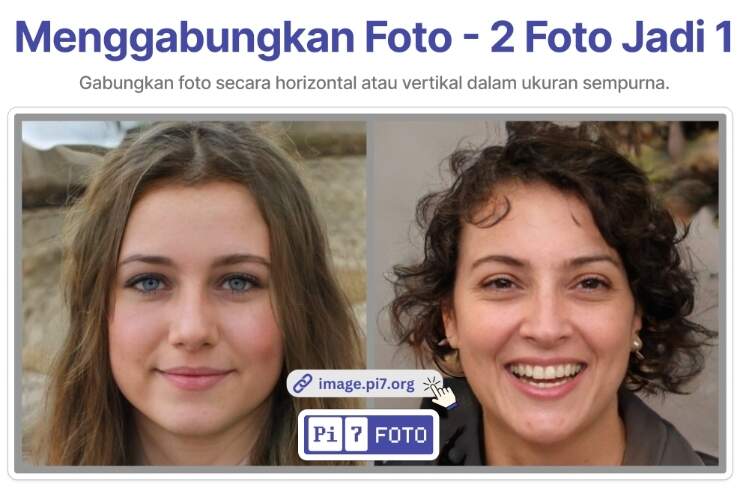 Gabungkan 2 foto menjadi 1 online dalam arah horizontal atau vertikal dengan Alat Foto Pi7