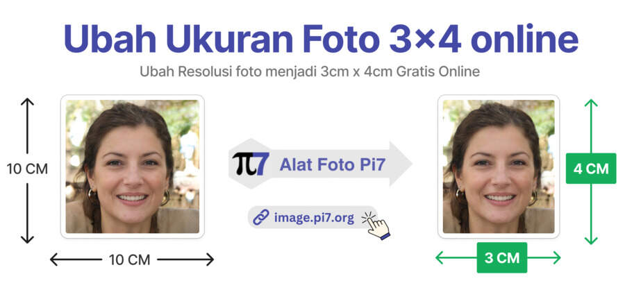 Ubah Resolusi foto menjadi 3cm x 4cm Gratis Online