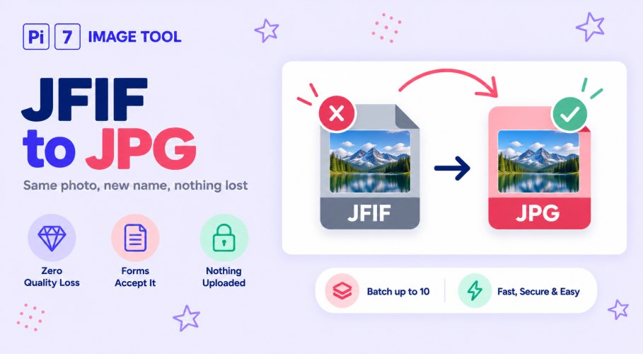 Change a .jfif file into a .jpg with the same photo and no quality loss using Pi7 Image Tool
