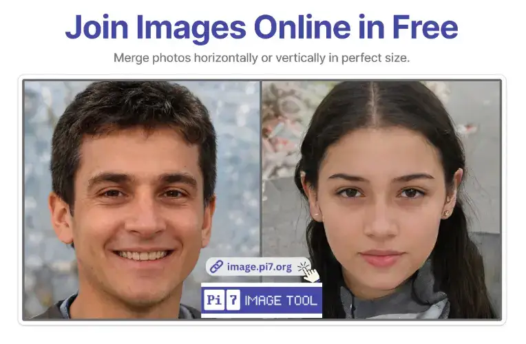 Join images online in a horizontal or vertical direction with Pi7 Image Tool