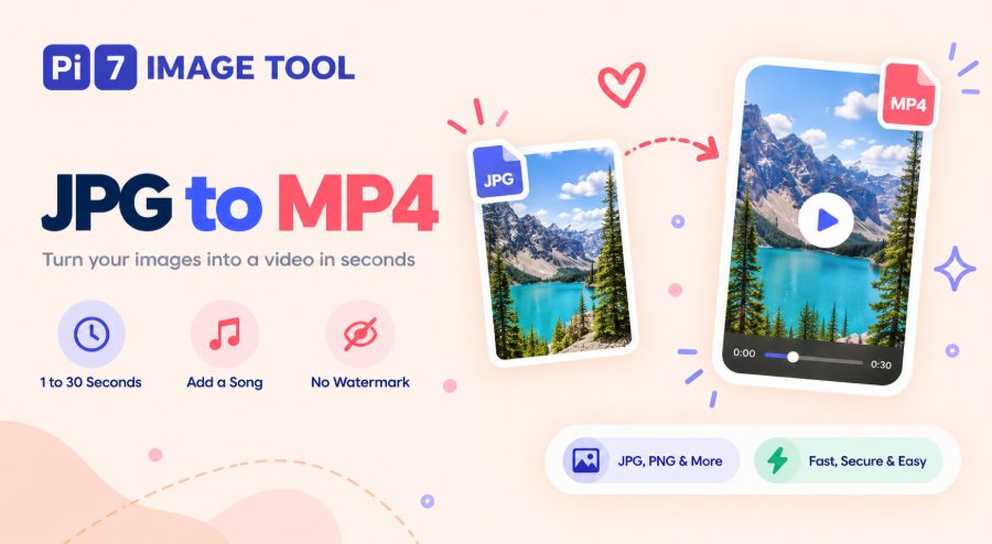 Converting a JPG picture into a short MP4 video with the Pi7 JPG to MP4 converter