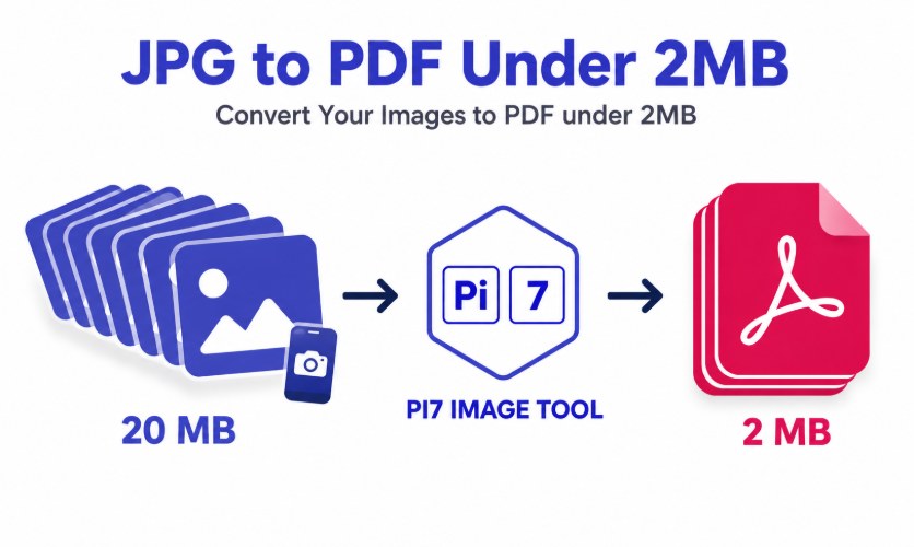 Convert JPG images to PDF under 2MB with Pi7 Image Tool