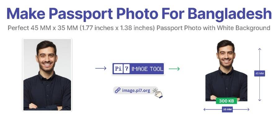 Make Passport Size Photo for Bangladesh Online with Pi7 Image Tool