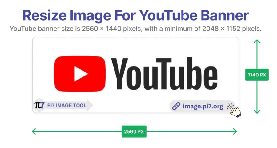 Resize Image For YouTube Banner With Perfect 2560 x 1440 Pixels Using Pi7 Image Tool