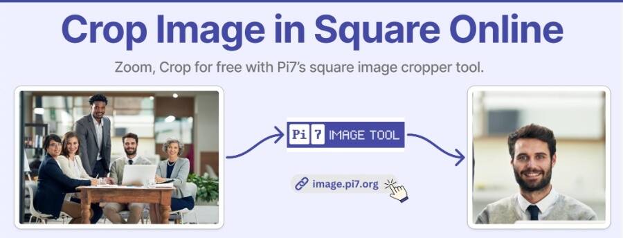 Crop image in square online with Pi7 Image Tool