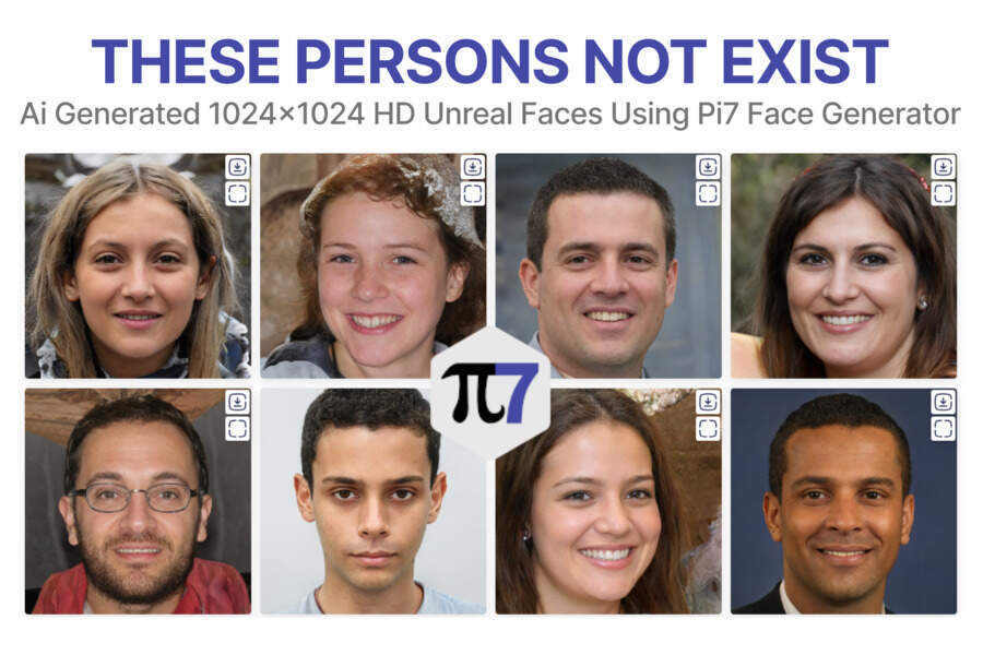 Images generated by Pi7 Face Generator of non-existent persons.