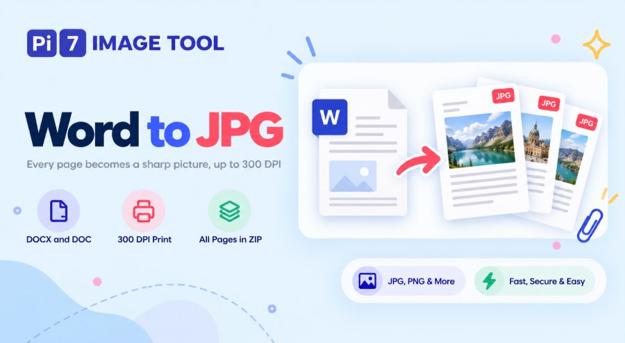 A Word document converted to JPG page images with the Pi7 Word to JPG converter